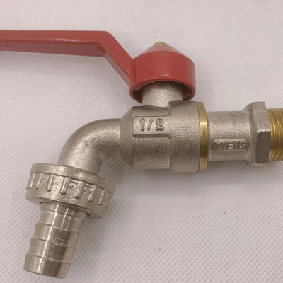 fourniture d'usine 1/2 nickel plaqué avec poignée d'acier jardin bibcock de laiton robinet d'eau