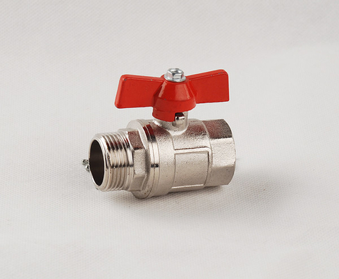 robinet à tournant sphérique d'en cuivre de robinet à tournant sphérique de poignée du papillon 1/2inch Dn15-Dn50 pour le gaz