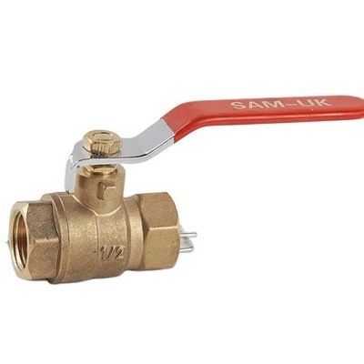 Taille gauche en laiton du robinet à tournant sphérique de gaz de poignées populaires internes de fil 14mm