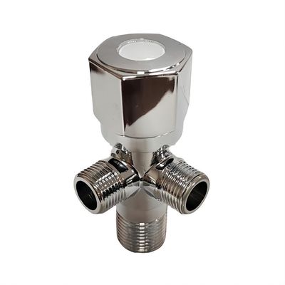 Ventilateur d'angle en laiton à deux voies à noyau rapide à poignée en plastique 1/2*3/8*3/8